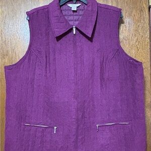 CJ Banks Quilted Purple Vest